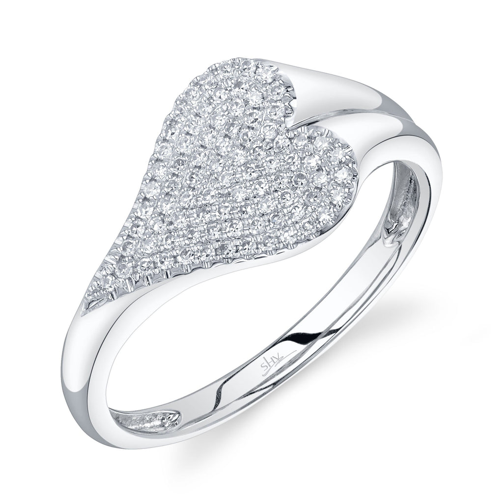 Shy Creation 0.18Ct Diamond Pave Heart Ring SC55028461