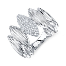 Shy Creation 0.19Ct Diamond Ribbed Pave Marquise Ring SC55028636