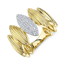 Shy Creation 0.19Ct Diamond Ribbed Pave Marquise Ring SC55028637RD