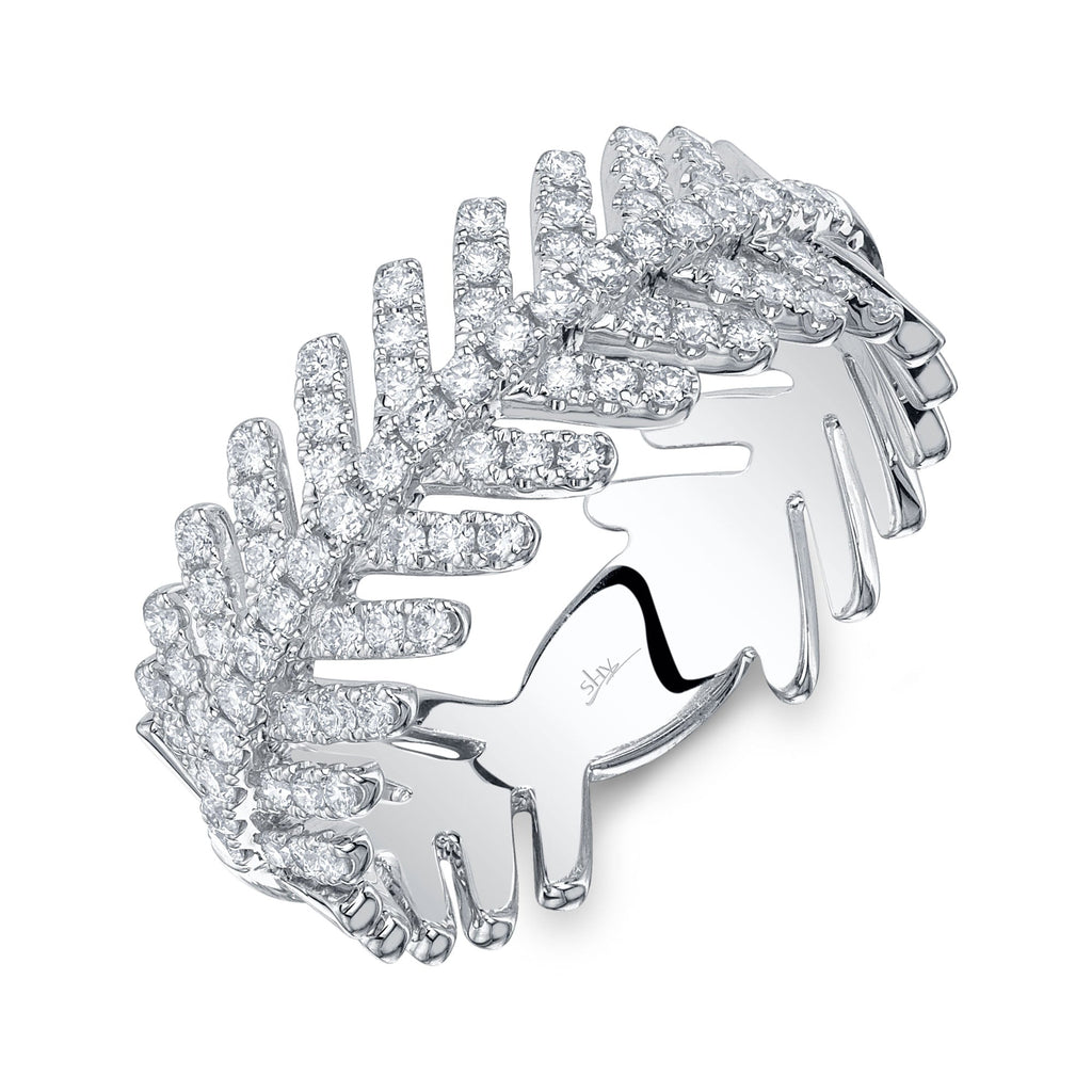 0.55CT DIAMOND LEAF RING