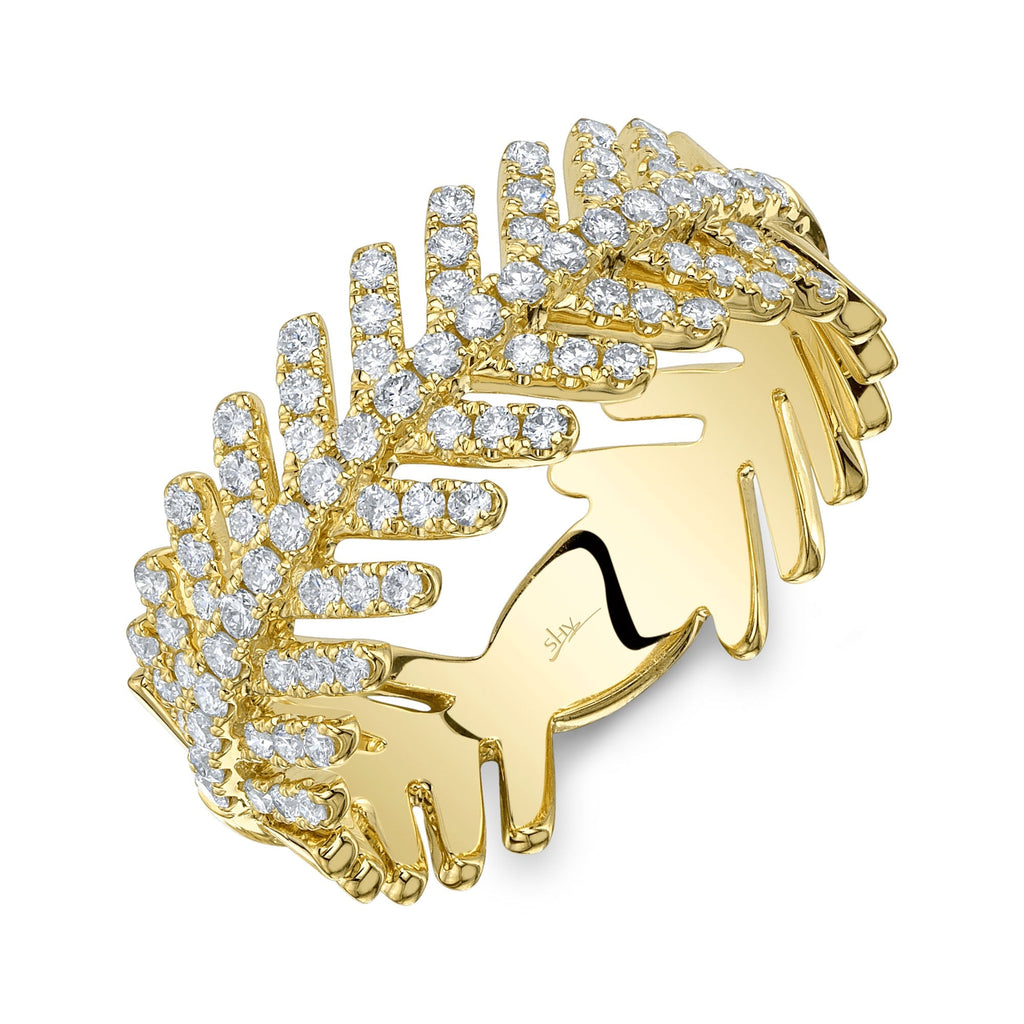 0.55CT DIAMOND LEAF RING