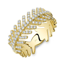 0.55CT DIAMOND LEAF RING