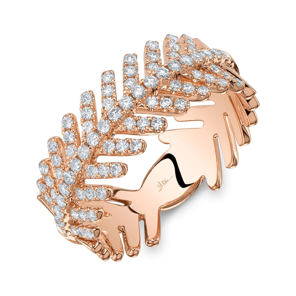 0.55CT DIAMOND LEAF RING