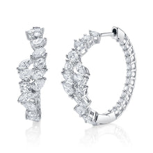 2.89CT DIAMOND MARQUISE PEAR HOOP EARRING