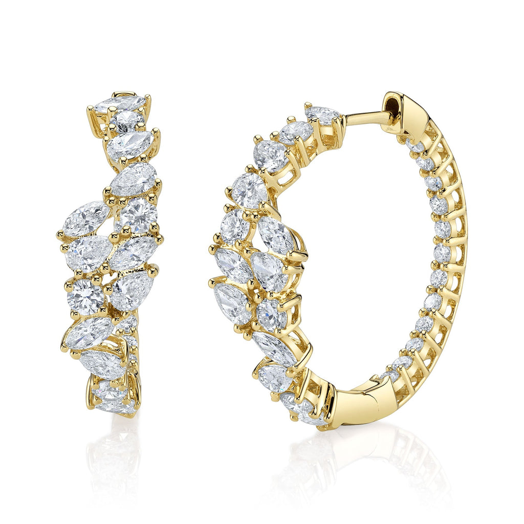 2.89CT DIAMOND MARQUISE PEAR HOOP EARRING