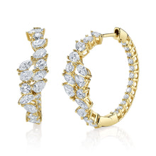 2.89CT DIAMOND MARQUISE PEAR HOOP EARRING