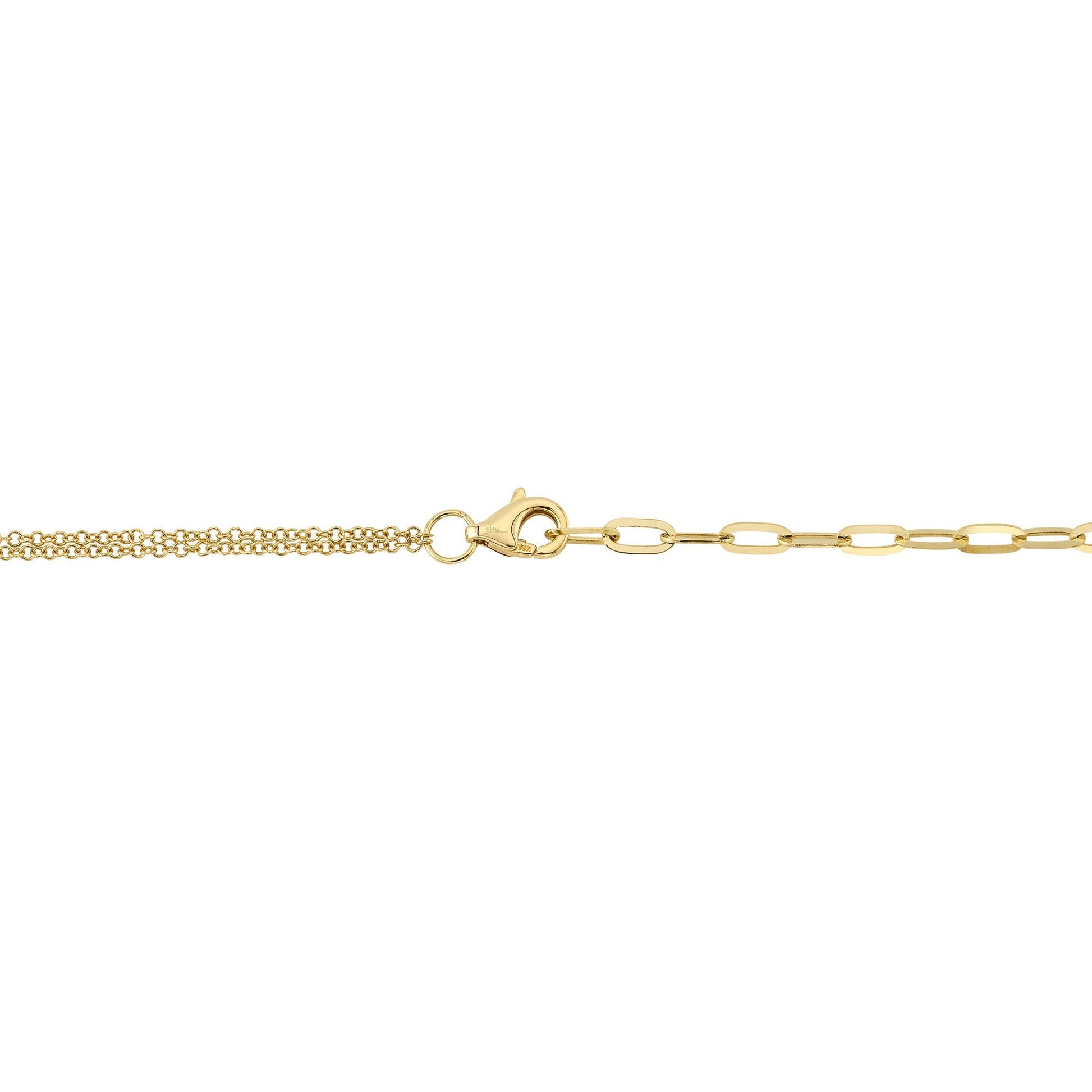 shy-creation-0-13ct-diamond-0-39ct-composite-turquoise-heart-paper-clip-link-necklace-sc55023857