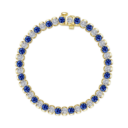 7.5 CTW Aria Half-Bezel Sapphire Tennis Bracelet