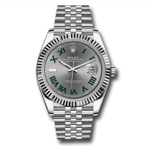 Rolex Steel and White Gold Rolesor Datejust 41 - Wimbledon Dial - Jubilee Bracelet - 126334 slgrj