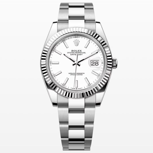 Rolex DateJust 41 mm, Oystersteel & White Gold Bezel 126334