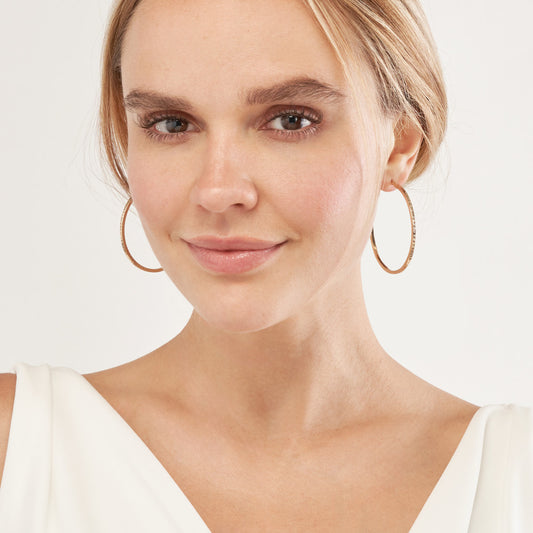 2 X 50mm Square Full DC Hoop Earrings