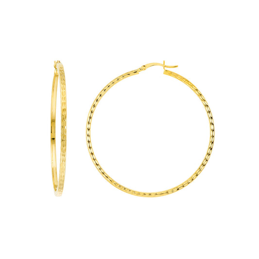 2 X 50mm Square Full DC Hoop Earrings
