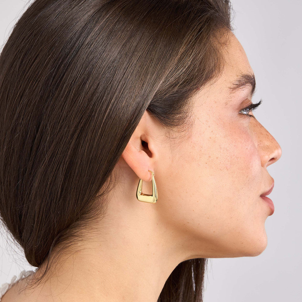 Graduated Square Puff Hoop Earrings