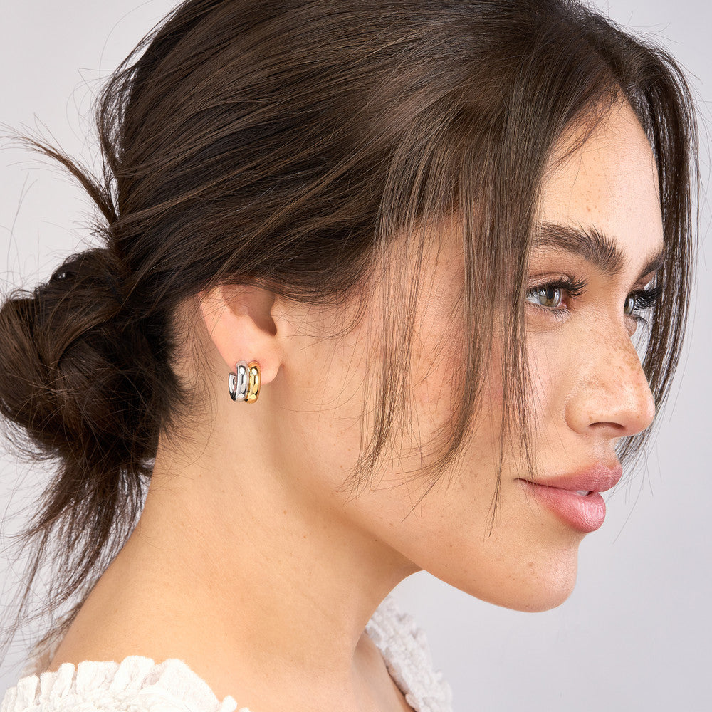 15mm Small Double Open Hoop Earrings