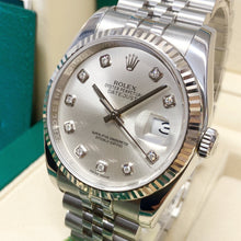Rolex Datejust 36 Silver Diamond Dial Watch 116234-0084