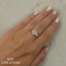 Shy Creation 0.17Ct Diamond Oval Bezel Signet Ring SC22008874V2