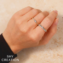 Shy Creation 0.07Ct Diamond Ribbed Ring SC22010025