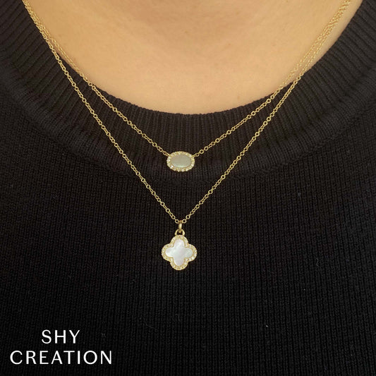 shy-creation-0-08ct-diamond-0-41ct-mother-of-pearl-clover-necklace-sc55025140