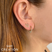 Shy Creation 0.11Ct Diamond Devil Heart Stud Earring SC55025060