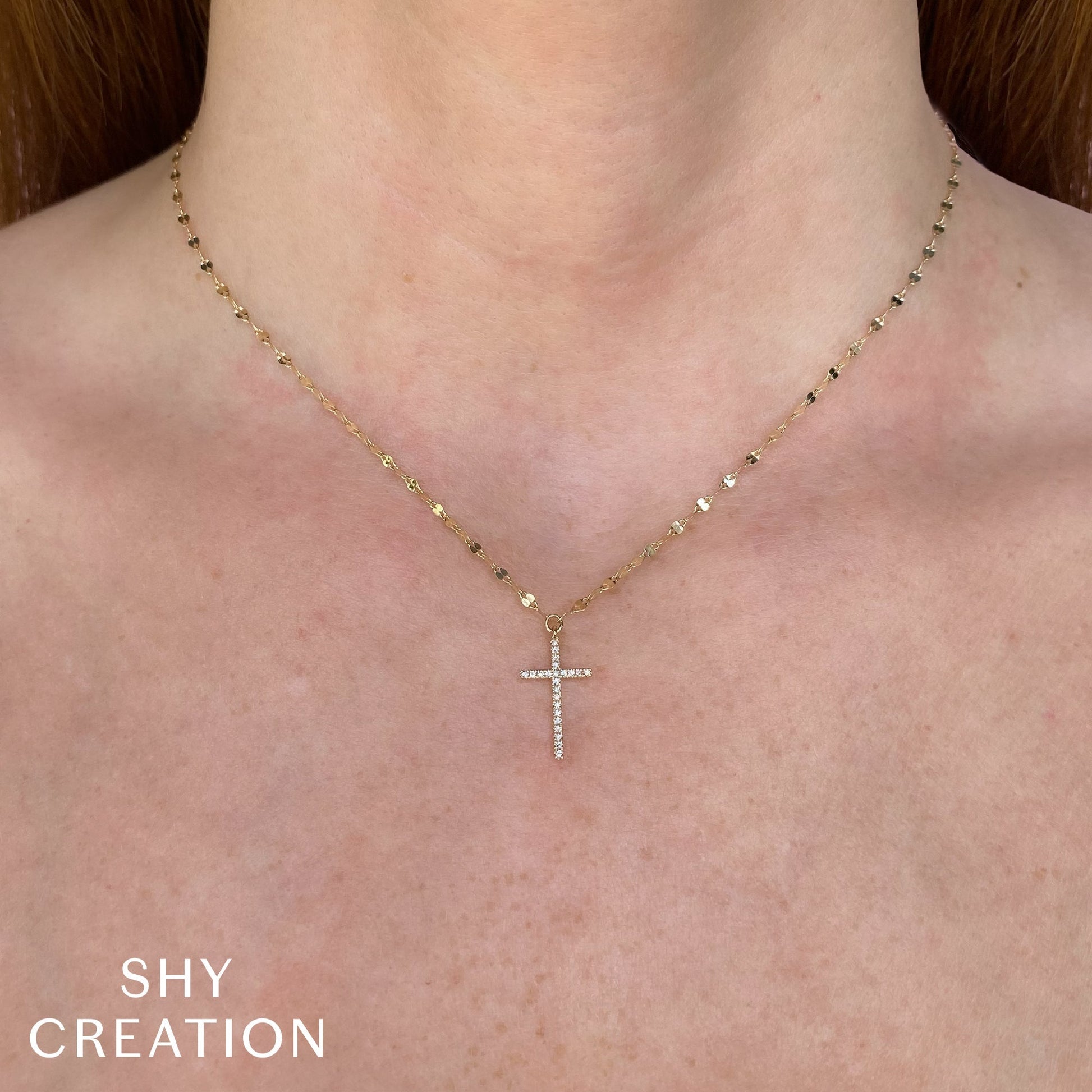 shy-creation-0-06ct-diamond-cross-sparkle-chain-necklace-sc55026066
