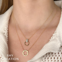 Shy Creation 0.07Ct Diamond Circle Necklace SC55026069V2