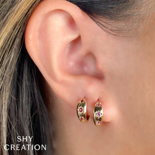 Shy Creation 0.12Ct Ruby Star Huggie Earring SC55026421
