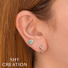 Shy Creation 0.10Ct Diamond Zig Zag Huggie Earring SC55028608RD