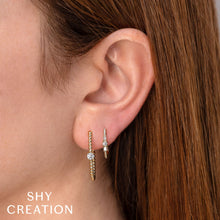 Shy Creation 0.28Ct Diamond Baguette Oval Hoop Earring SC55028600H0.60