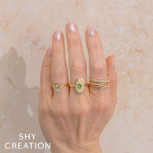 Shy Creation 0.07Ct Diamond & 0.21Ct Emerald Oval Ring SC41002330