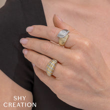 Shy Creation 0.20Ct Diamond Ribbed Ring SC55028817