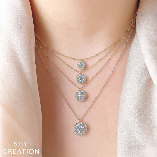 shy-creation-0-10ct-ctrround-0-13ct-side-diamond-cluster-necklace-sc22008078