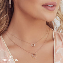 Shy Creation 0.07Ct Diamond Love Knot Circle Necklace SC55009638