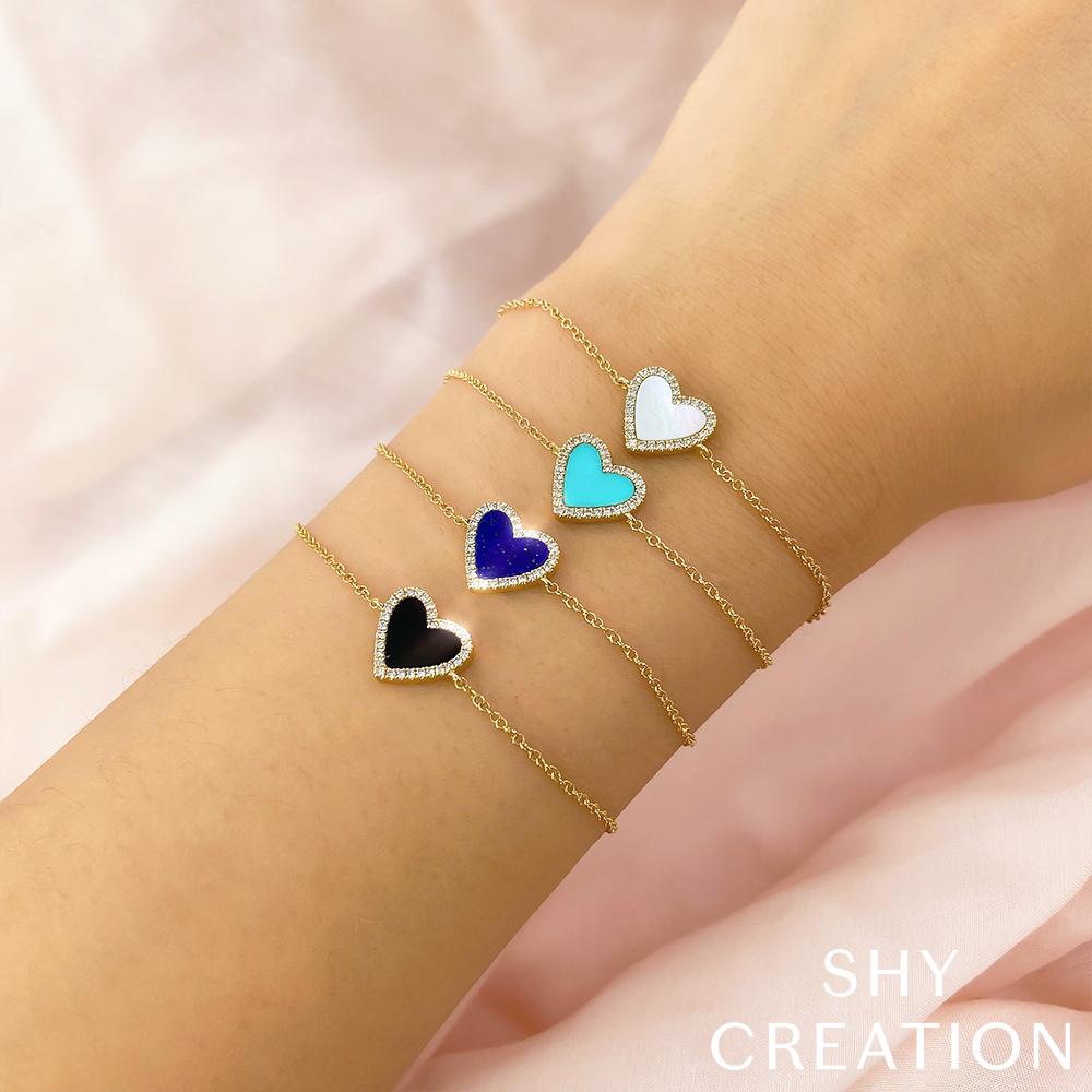 shy-creation-0-09ct-diamond-0-60ct-lapis-heart-bracelet-sc55019294