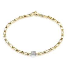Link Bracelet in 14k Gold with Diamonds ZB840