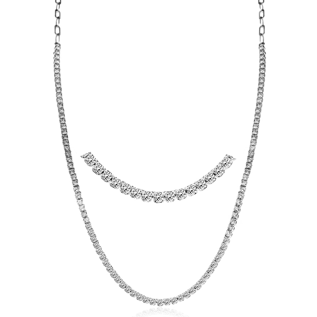 Tennis Necklace in 14k Gold with Diamonds ZN119