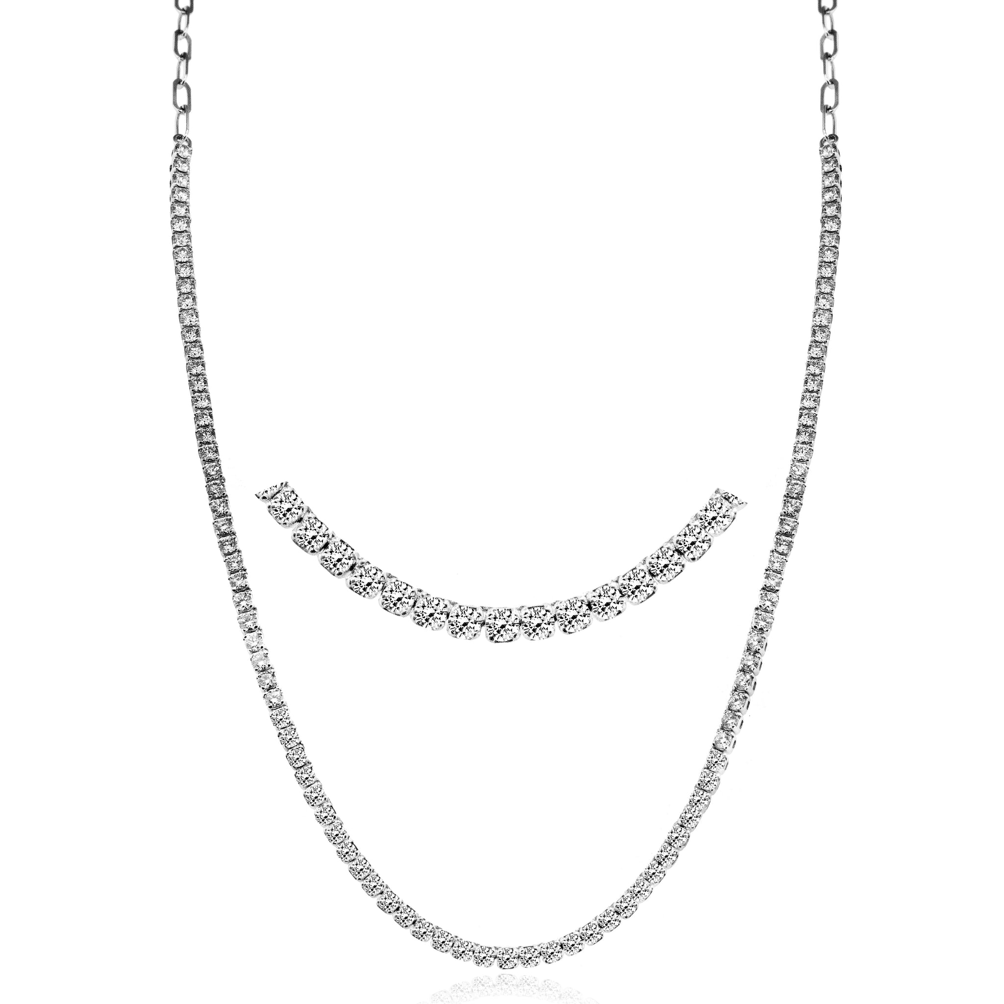 Tennis Necklace in 14k Gold with Diamonds ZN119
