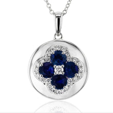 Sapphire Color Pendant in 14k Gold with Diamonds ZP1370