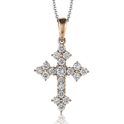 Cross Pendant in 14k Gold with Diamonds ZP149