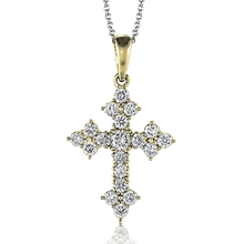 Cross Pendant in 14k Gold with Diamonds ZP149