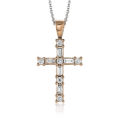 Cross Pendant in 14k Gold with Diamonds ZP150
