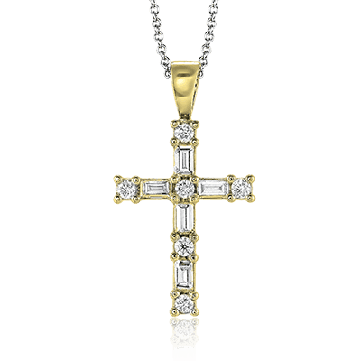 Cross Pendant in 14k Gold with Diamonds ZP150