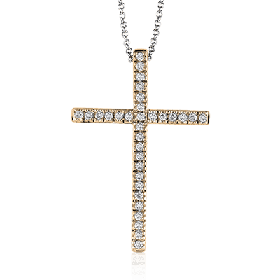 Cross Pendant in 14k Gold with Diamonds ZP194
