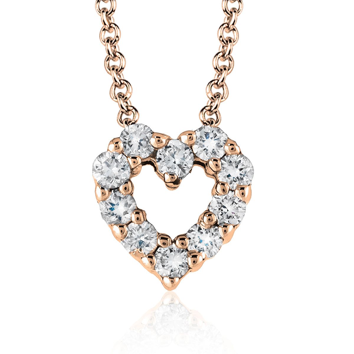 Heart Pendant in 14k Gold with Diamonds ZP262
