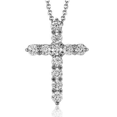 Cross Pendant in 14k Gold with Diamonds ZP290