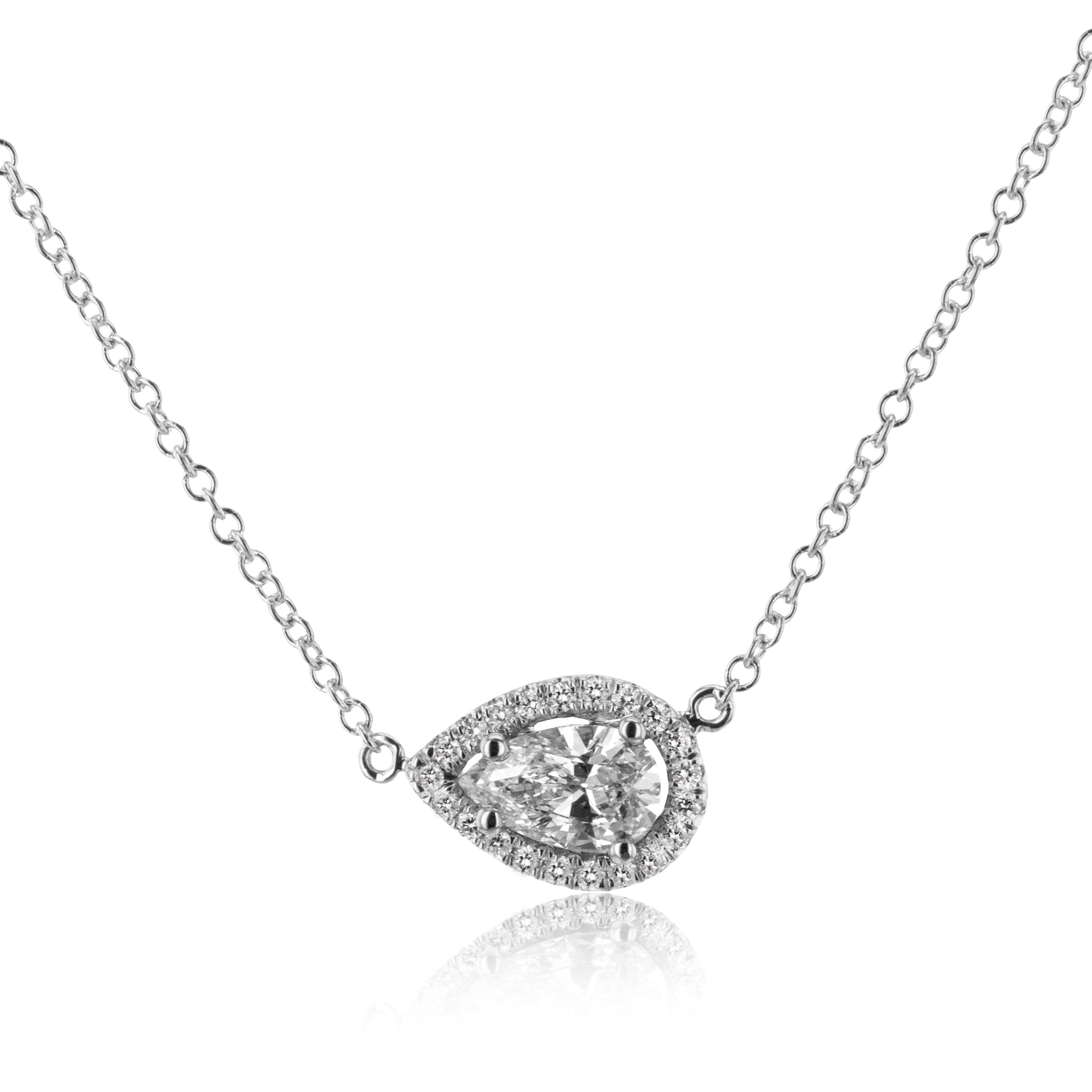 Pear Pendant in 14k Gold with Diamonds ZP992