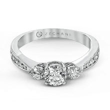 Three-Stone Engagement Ring in 14k Gold with Diamonds ZR126