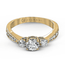 Three-Stone Engagement Ring in 14k Gold with Diamonds ZR126