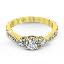 Three-Stone Engagement Ring in 14k Gold with Diamonds ZR126