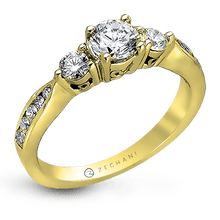 Three-Stone Engagement Ring in 14k Gold with Diamonds ZR126