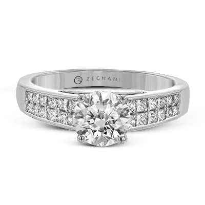 Round Engagement Ring in 14k Gold ZR2092